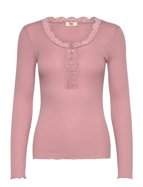 Rmwbalta Modal Ls Placket T-Shirt RM By Rosemunde Pink
