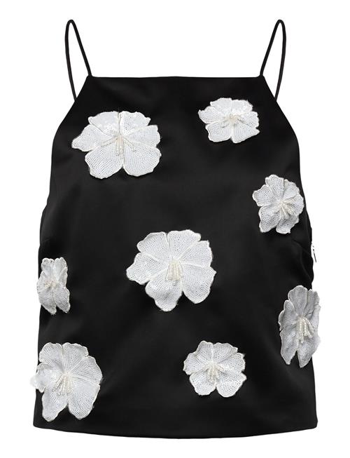 Satin Flower Top ROTATE Birger Christensen Black