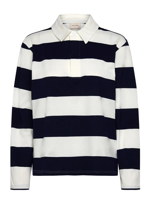Polo Shirt From Freequent In A Soft Material With Classic, Sporty Stripes. The P FREE/QUENT Cream