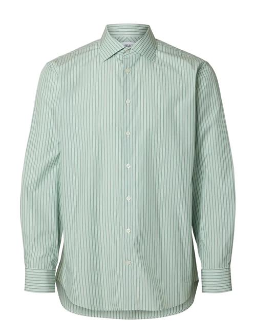 Slhreglux Poplin Ls Shirt Spread Selected Green