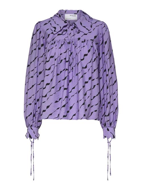 SELECTED Bluse  lilla / sort