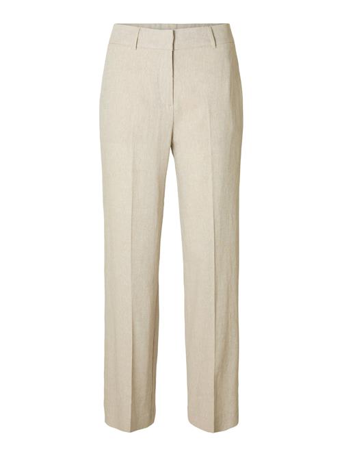 SELECTED Bukser med fals 'TANIA-RITA'  beige / beige-meleret