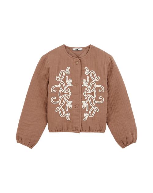 WE Fashion Overgangsjakke  brun / hvid