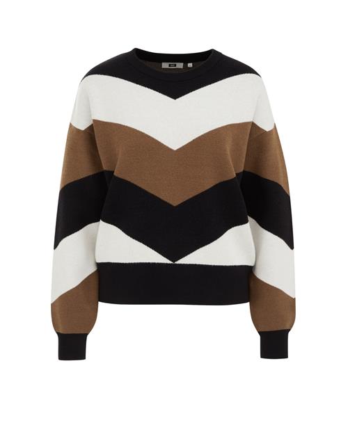 WE Fashion Pullover  brun / sort / hvid