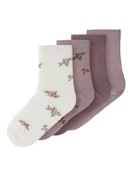 NAME IT Sokker  grøn / lysviolet / gammelrosa / hvid