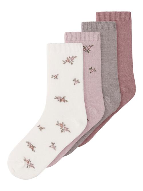 NAME IT Sokker  lysegrå / grøn / pink / gammelrosa