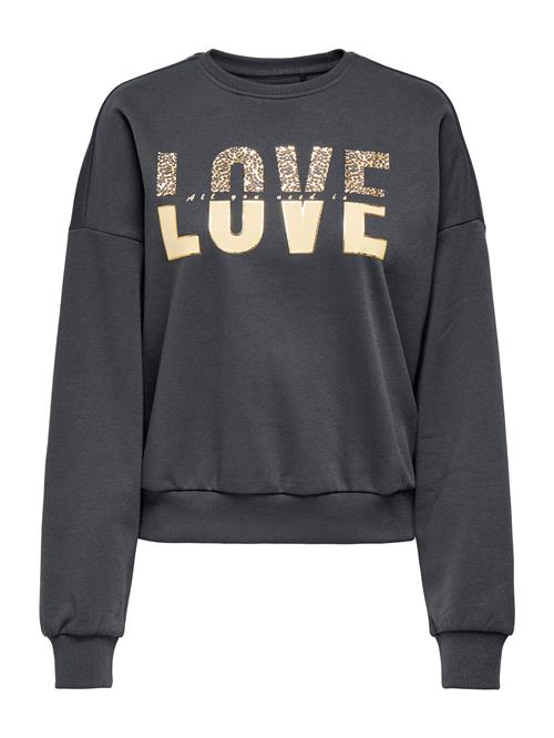 ONLY Sweatshirt 'ONLTammie'  brun / guld / mørkegrå / hvid