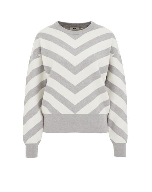 WE Fashion Pullover  grå / hvid