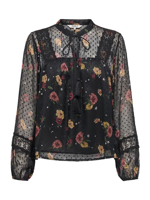 Se ONLY Bluse 'ONLTESSA ELIZA'  lysebrun / grøn / gammelrosa / sort ved About You