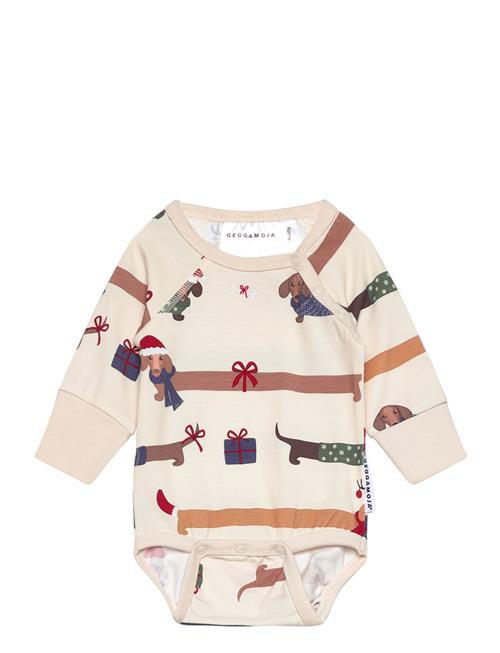 Bamboo Body L.s Santa Dogs 65 50/56 Geggamoja Cream