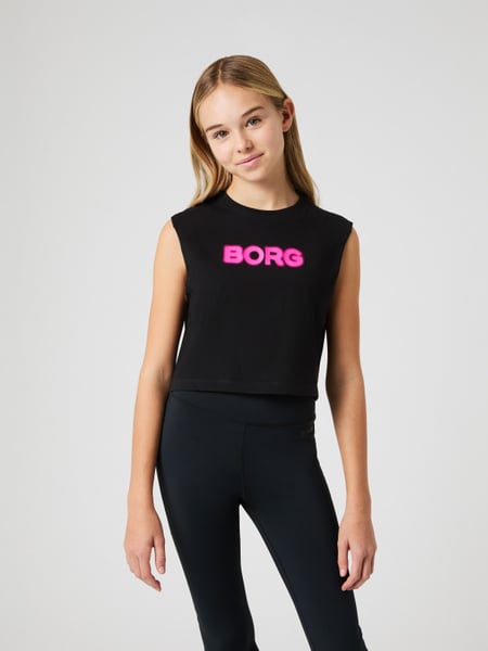 Björn Borg Borg Cropped Tank Top Sort, 146-152