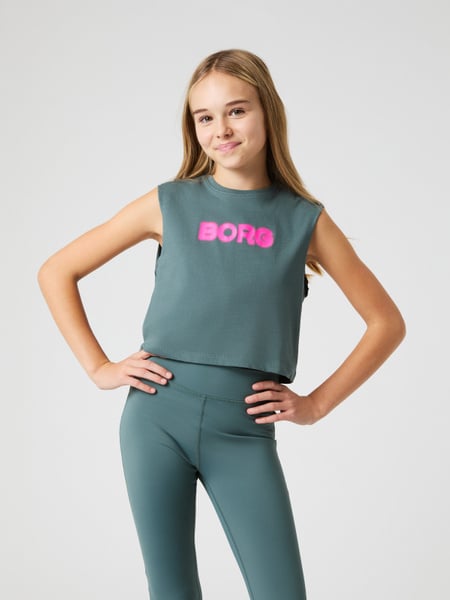 Björn Borg Borg Cropped Tank Top Grøn, 122-128