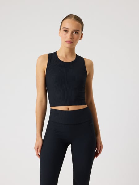 Björn Borg Studio Ribbed Cropped Tank Top Sort, XL