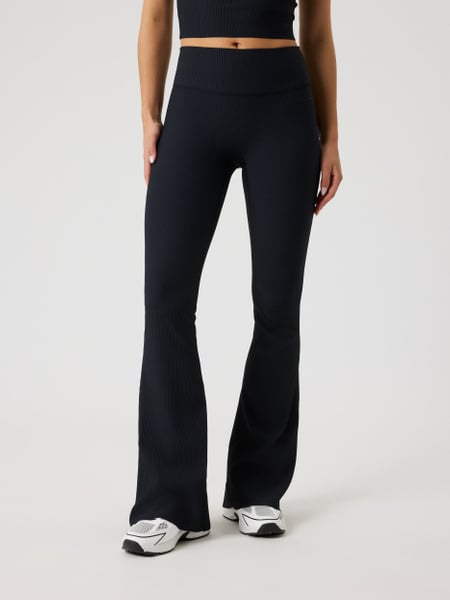 Björn Borg Studio Ribbed Flare Tights Regular Sort, XL