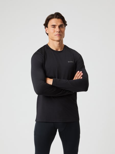 Björn Borg Borg Performance Long Sleeve Brushed T-shirt Sort, XXL