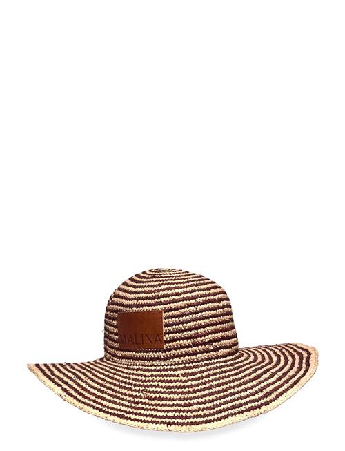 Lyra Wide Brim Raffia Hat Malina Patterned