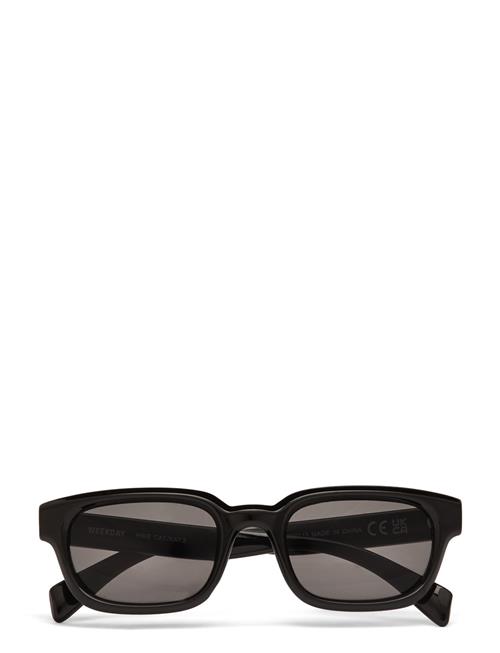 Bold Rectangular Frame Sunglasses Weekday Black