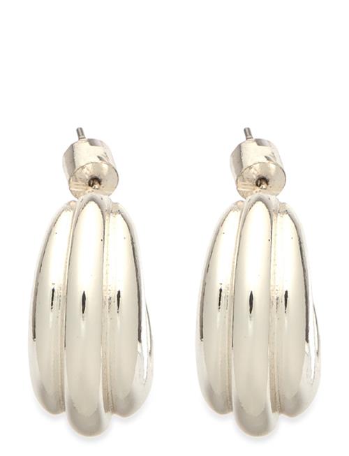 Embossed Hoop Earrings Mango Silver
