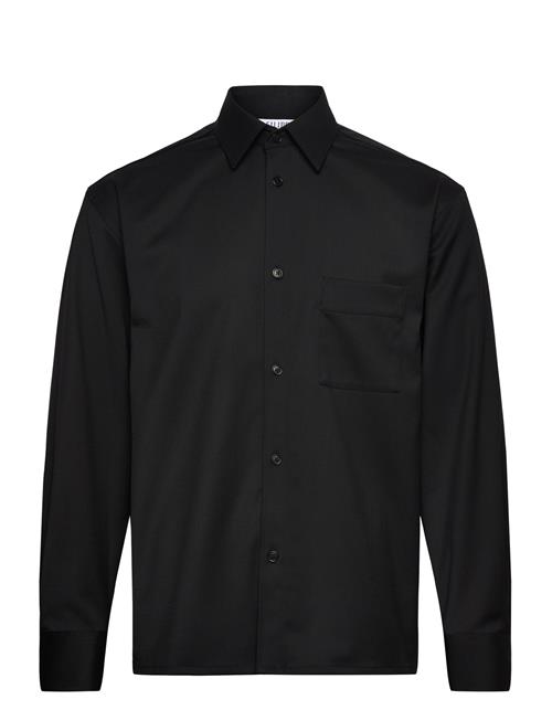Boxy Wool Twill Shirt Filippa K Black