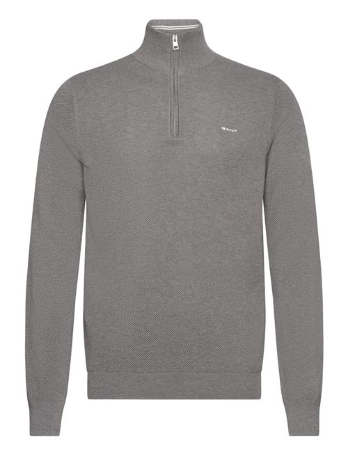 Cotton Pique Halfzip GANT Grey