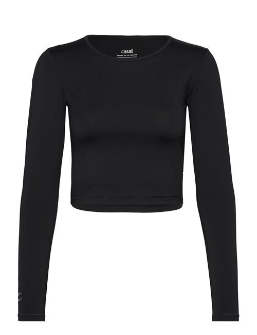 Graphic Crop Long Sleeve Casall Black