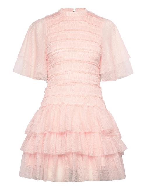 Minnie Short Sleeve Lace Mini Dress Malina Pink