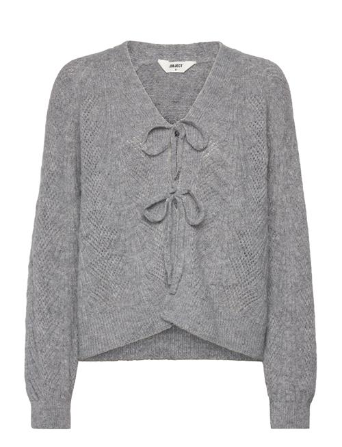 Objflora Re L/S Knit Cardigan Noos Object Grey