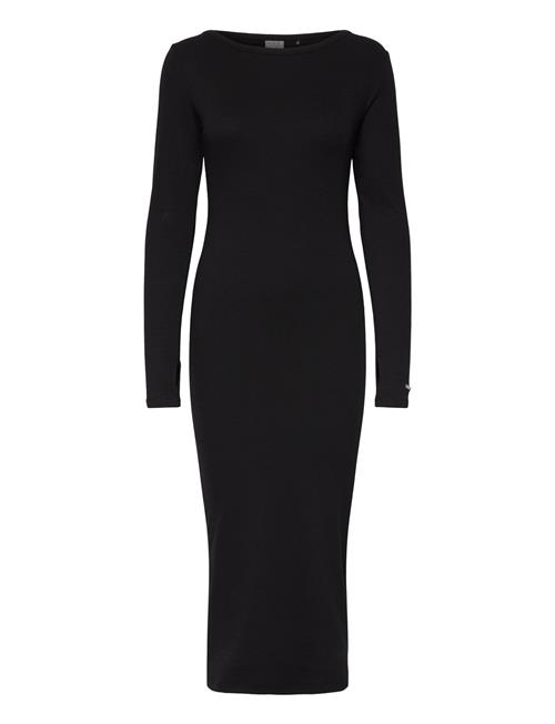 Ease Ribbed Long Sleeve Dress Aim´n Black