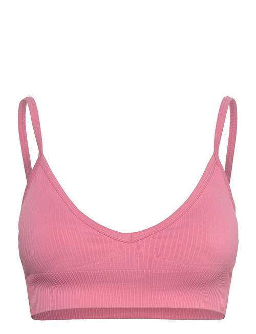 Ribbed Seamless Deep Cut Bra Aim´n Pink