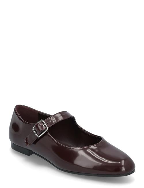 Se Patent Leather-Effect Ballet Flats Mango Red ved Booztlet