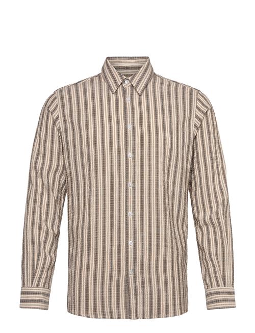 Mmgmarley Seer Stripe Ls Shirt Mos Mosh Gallery Beige