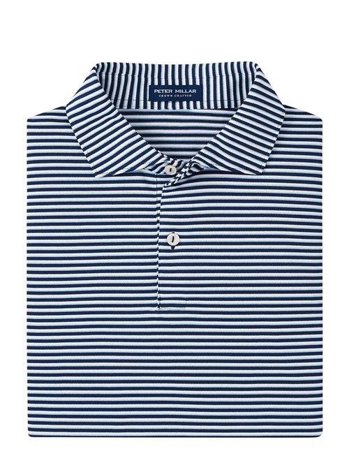Tempo Performance Mesh Polo - Edwin Spread Collar Peter Millar Navy