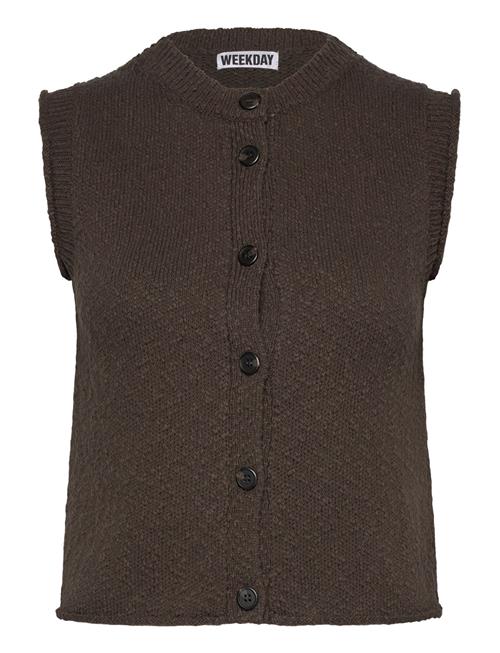 Knitted Vest Weekday Brown
