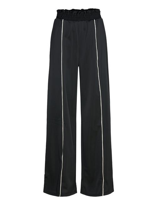 High Waisted Relaxed Wide Leg Sport Trousers Monki Black