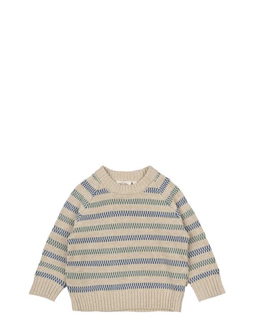 O-Neck Pin Knit Sweater Petit Piao Beige