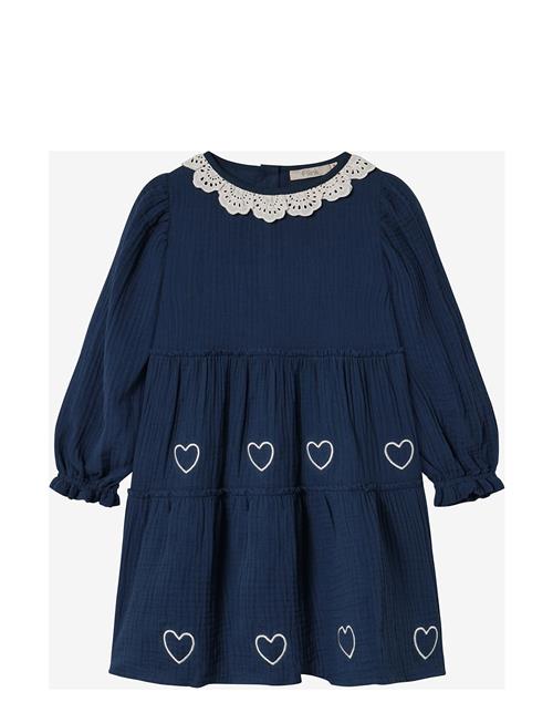 Elmo Heart Ls Dress Fliink Navy