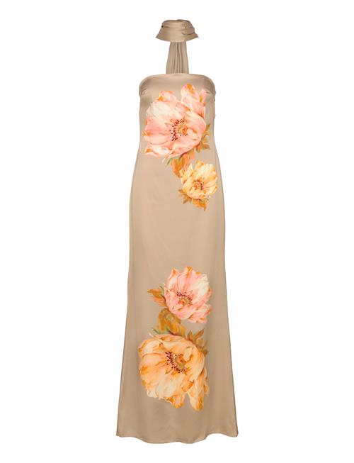 Zelda Scarf Detail Maxi Dress Malina Beige