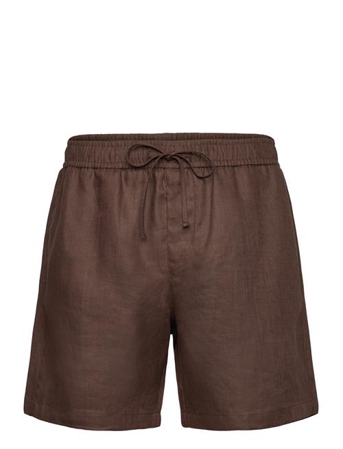 Linen Drawstring Shorts Sandalwood The Resort Co. Brown