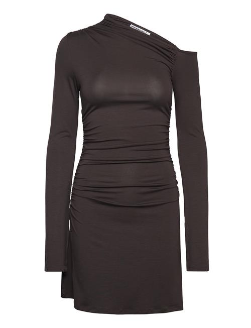 Gathered Mini Long Sleeve Dress Weekday Brown