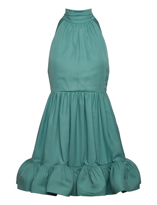 Fern Halterneck Ruffled Mini Dress Malina Green