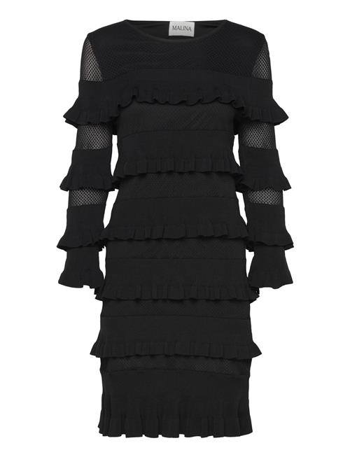 Violet Frill Knitted Mini Dress Malina Black