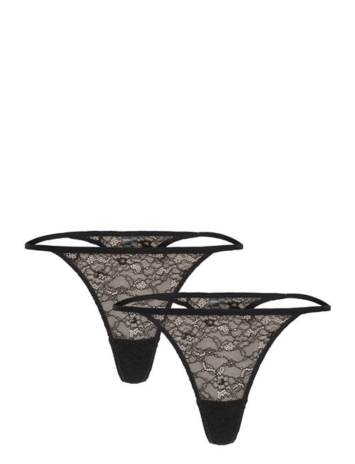 Lace Thong 2-Pack Monki Black
