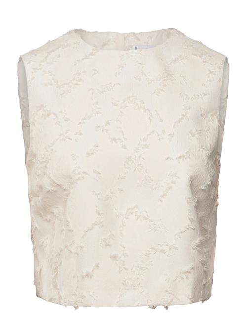 Textured Crop Top Mango Cream