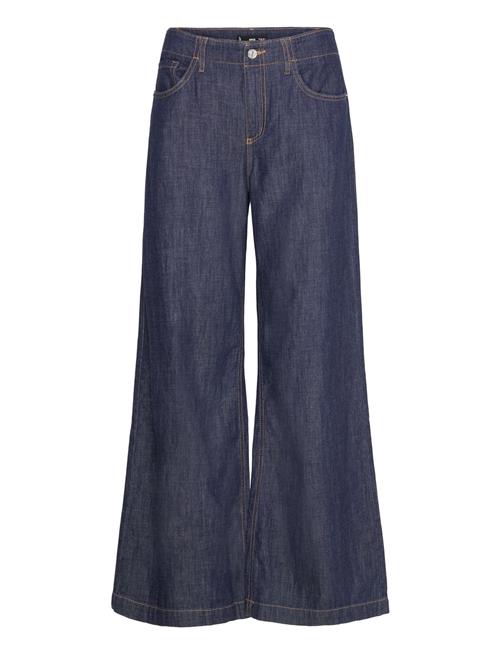Wideleg Mid-Rise Jeans Mango Navy