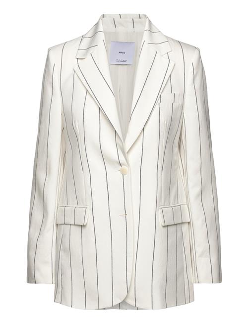 Pinstripe Suit Jacket Mango White