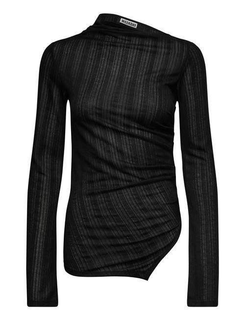 Asymmetric Long Sleeve Top Weekday Black