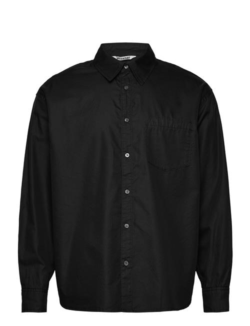 Over D Cotton Viscose Shirt Weekday Black