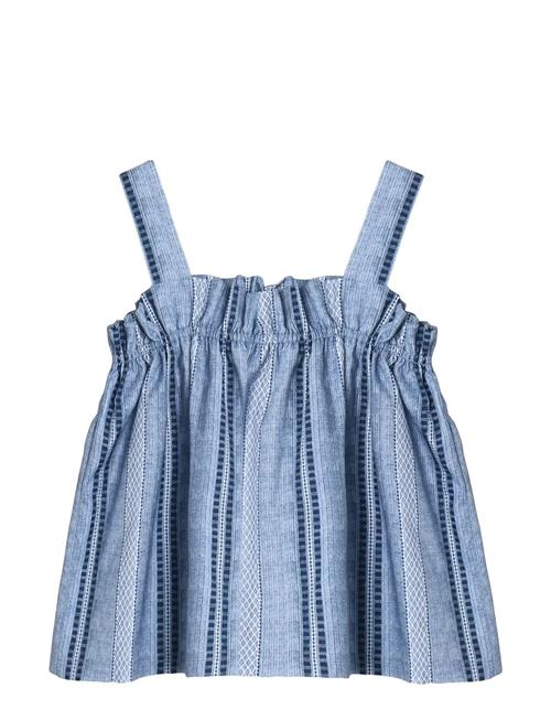 Amie Ruffle Top Fliink Blue