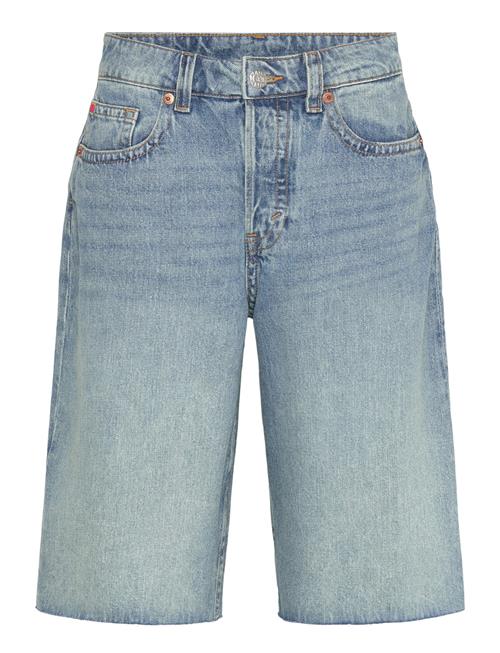 Peggy Low Waist Loose Baggy Leg Denim Shorts Monki Blue