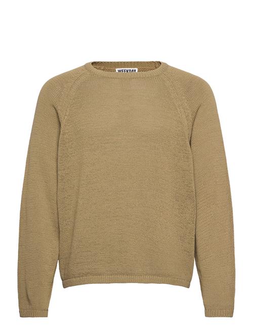 Relaxed Raglan-Sleeved Knitted Sweater Weekday Khaki